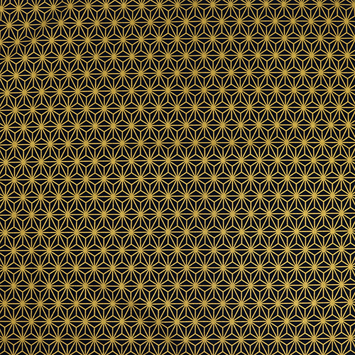 Black Asanoha Star Metallic Gold 4