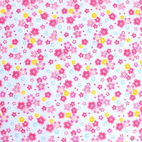 Verstreute Hbsche Bunte Sakura Blte Stoff von Japanese Indie