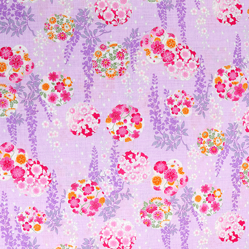 Blumenkreise Bltenbltter Japanische Wisteria Stoff von Japanese Indie