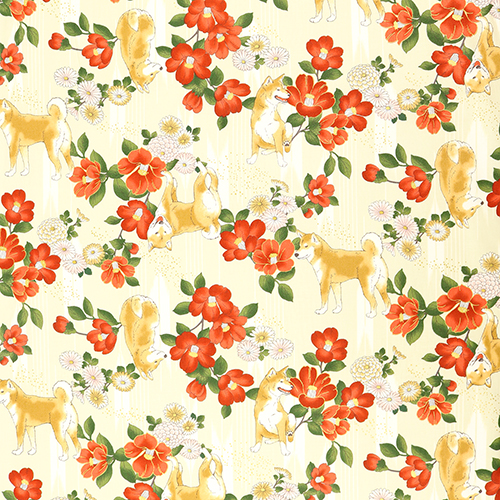 Cane Shiba Inu Fiori Di Camelia 4