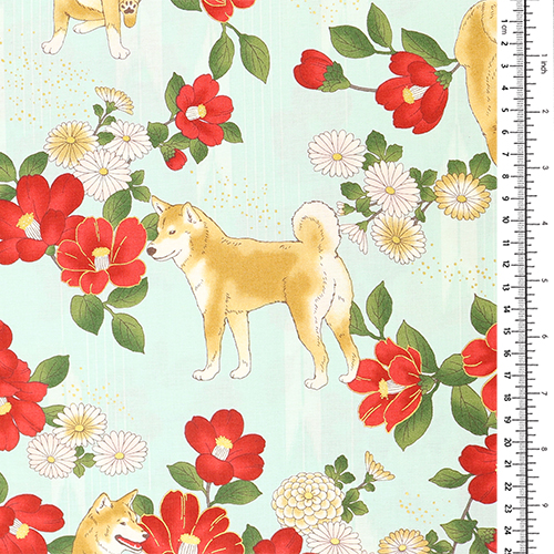 Chien Shiba Inu Fleurs De Camélia 1