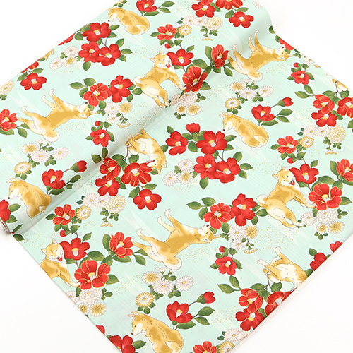 Chien Shiba Inu Fleurs De Camélia 3