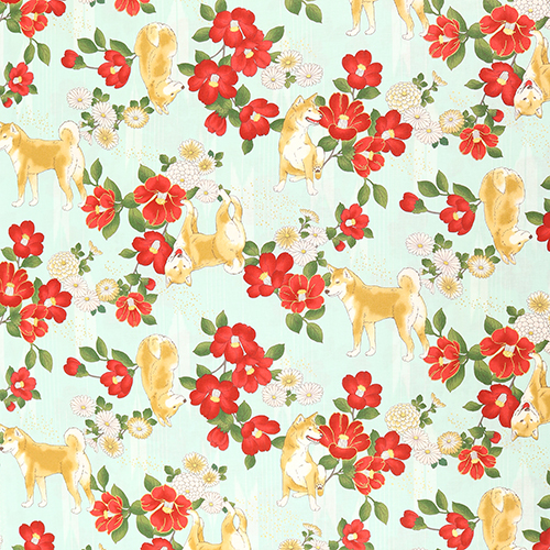 Chien Shiba Inu Fleurs De Camélia 4