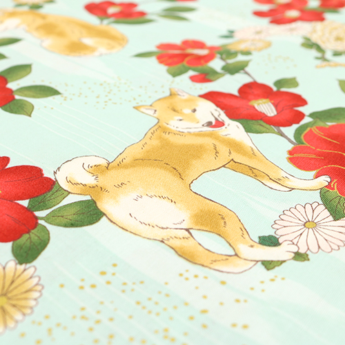 Chien Shiba Inu Fleurs De Camélia 5