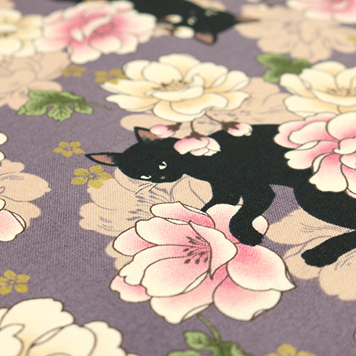 Neko Chats Noirs Pivoines Or Sakura 5