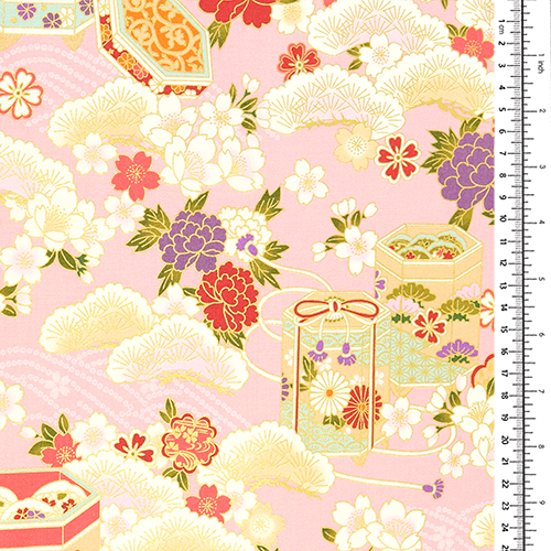Scatola Bento floreale tradizionale Sakura Oro 1