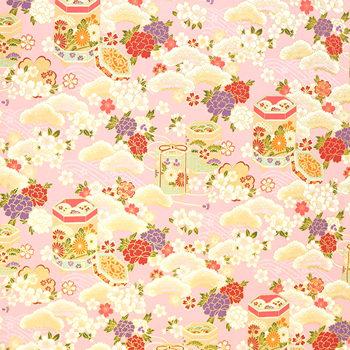Scatola Bento floreale tradizionale Sakura Oro 4