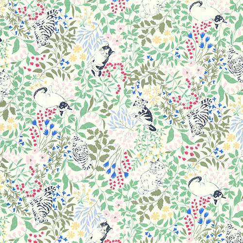 Gatti Illustrati Nascosti Foglie Giardino Fiori