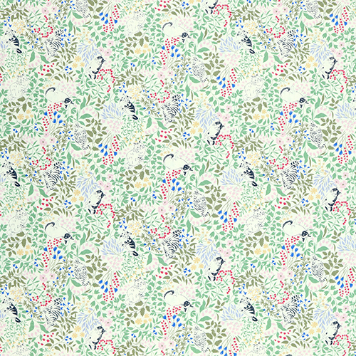 Illustrated Cats Hiding Leaves Garden Flowers 4