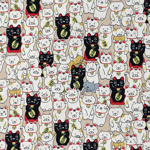 Maneki Neko Good Fortune Lucky Cats Beige