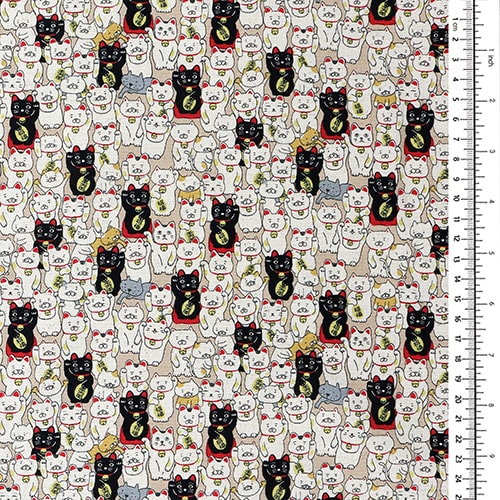 Maneki Neko Good Fortune Lucky Cats Beige 1