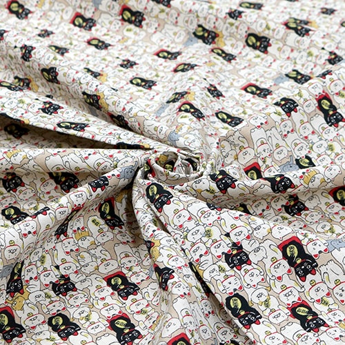 Maneki Neko Good Fortune Lucky Cats Beige 2