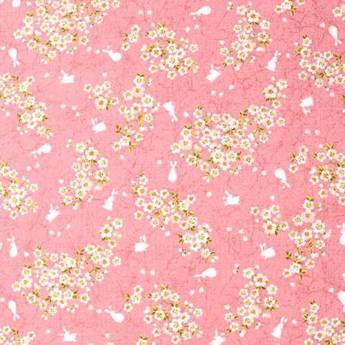 Usagi-Kaninchen auf Sakura-Kirschblütenzweig