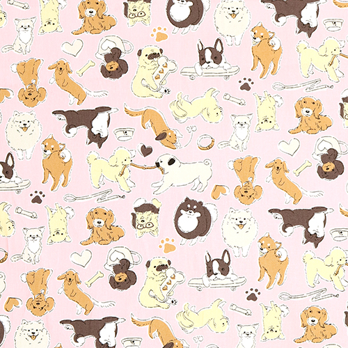 Accessoires de Chiens en Esquisse Mignonne Illustre Tissu par Japanese Indie