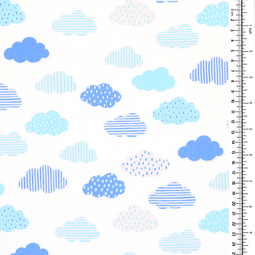 Mignons Nuages Motifs Gouttes de Pluie Rayures 1