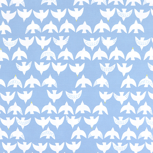 Mouette en Vol dans le Ciel au Motif Simple Tissu par Japanese Indie