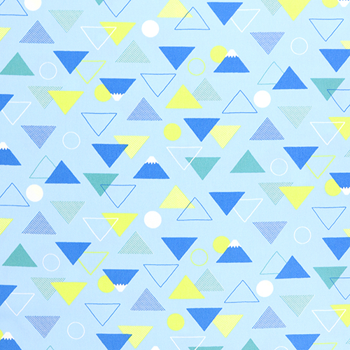 Mt. Fuji mit Japanischen Geometrischen Dreiecken Stoff von Japanese Indie