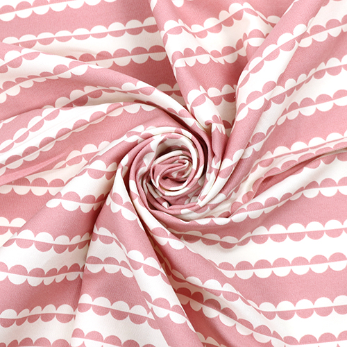 Cerchi su sfondo rosa e bianco, 100% Oxford in cotone, Tessuto giapponese, Onnela 2