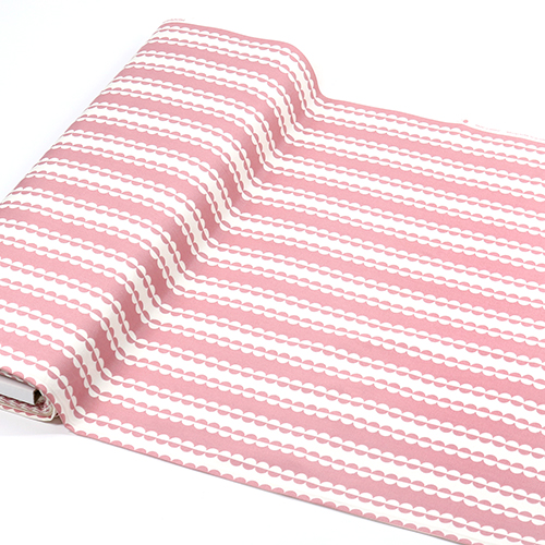 Cerchi su sfondo rosa e bianco, 100% Oxford in cotone, Tessuto giapponese, Onnela 3