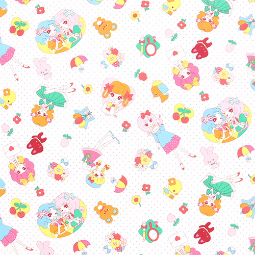 Chicas Vintage Retro De Lunares Tela de Japanese Indie