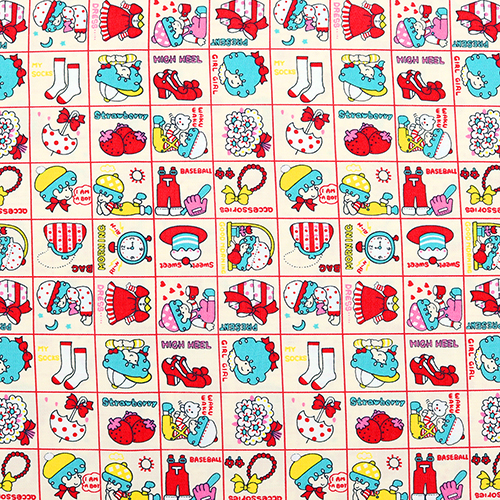 Carrés Cartoon Pastel d'Enfants Rétro Vintage