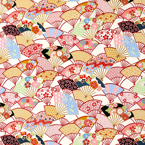 Éventails Sensu Japonais Dorés à Motifs