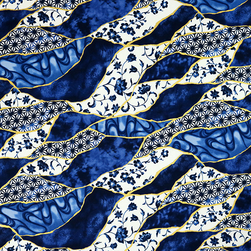 Kintsugi Or Motifs Japonais Rpars Tissu par Japanese Indie