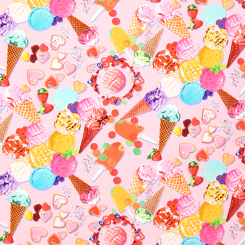 Helado Corazones Chispas Heladas Tela de Japanese Indie