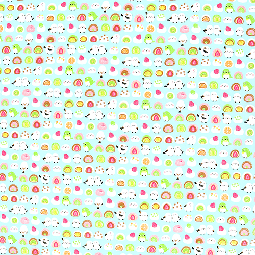 Shimenaga Oiseau Daifuku Friandises Japonaises Tissu par Japanese Indie