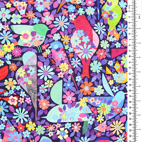 Pájaros Coloridos Retro Brillantes Florales 1