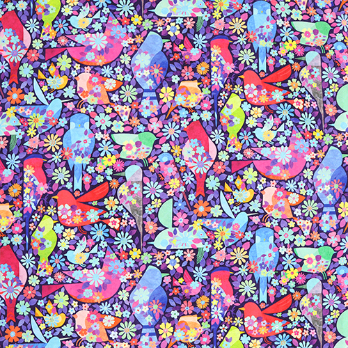 Pájaros Coloridos Retro Brillantes Florales 4