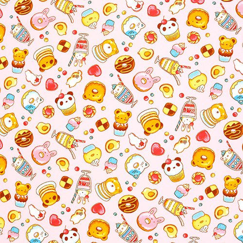 Niedliche Tierdesserts Stoff von Japanese Indie