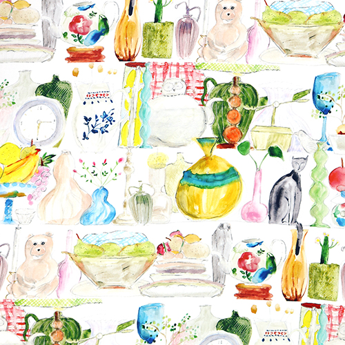 Watercolour Animal Vase Kitchen Shelf 4