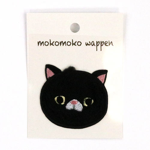 Mokomoko Wappen Écusson Thermocollant Doux - Chat Noir