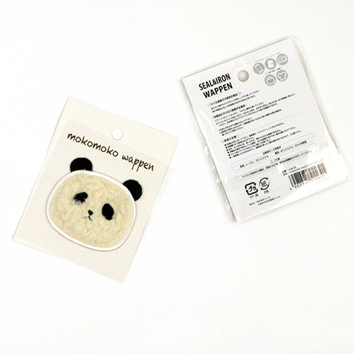 Mokomoko Wappen Fuzzy Iron On Patch - Panda 1