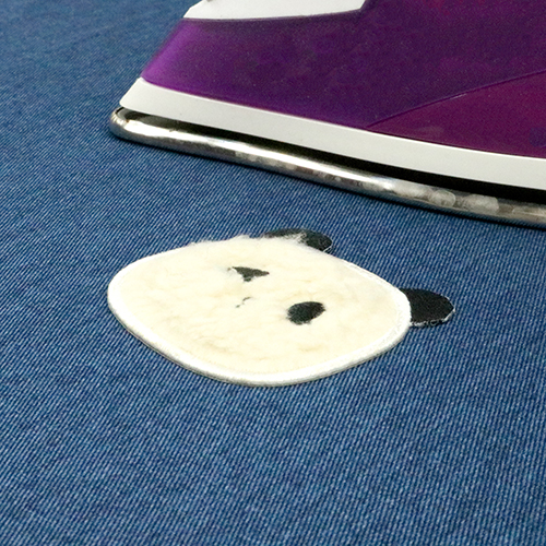 Mokomoko Wappen Fuzzy Iron On Patch - Panda 2