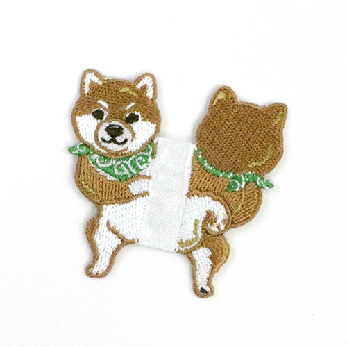 Animali Che Sbirciano Fuori Dall’Etichetta Cucita Sul Lato - Shiba 1