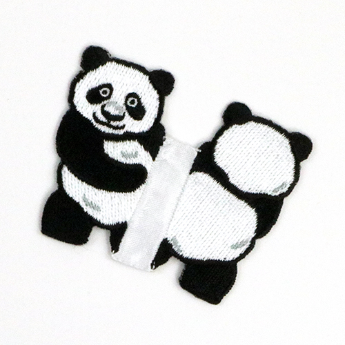 Animaux Regardant Hors De L’Étiquette Cousue Sur Le Côté - Panda 1