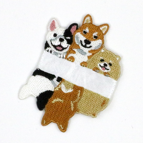 Animals Peeking Out Pocket Sew In Tag - Dogs 1