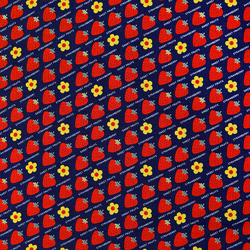 Retro Strawberry Bright Flowers
