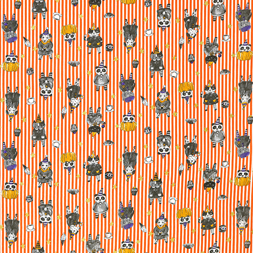 Animaux D&#8217;Halloween Citrouilles Rayures