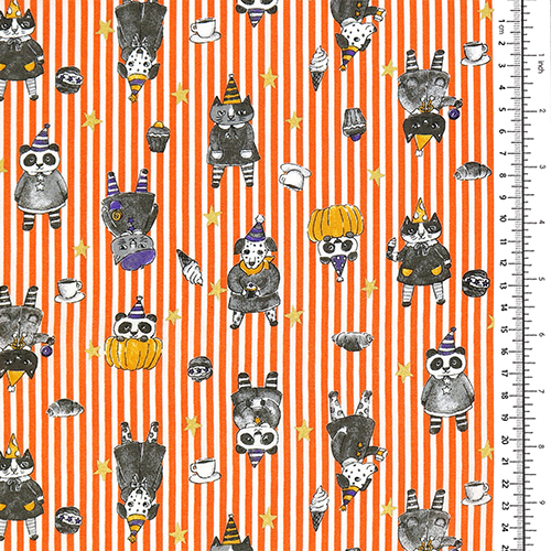 Halloween Animals Pumpkins Stripes 1