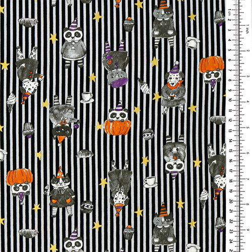 Halloween Animals Pumpkins Stripes 1