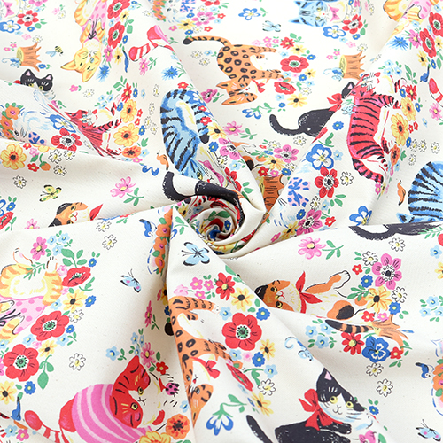 Flower Power Quirky Garden Cats Bright 2