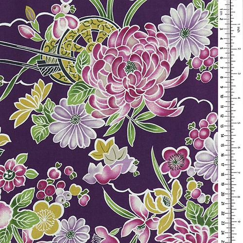 Bold Japanese Flowers White outline 1