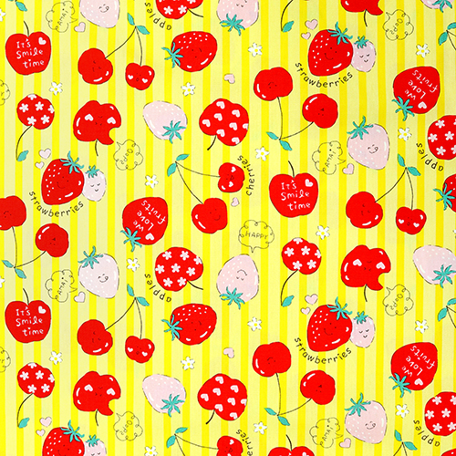 Lchelzeit Kawaii Obst Apfel Erdbeere Stoff von Kokka