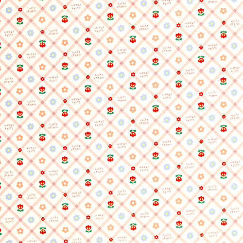 Tulipe Rétro Floret Floral Carreaux en Diamant