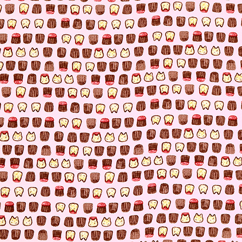 Mini Pastelería de Canelé con Gatos en Filas