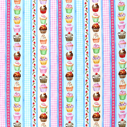 Cupcake Streifen Se Versuchung Gebacken Mit Liebe Stoff von Michael Miller