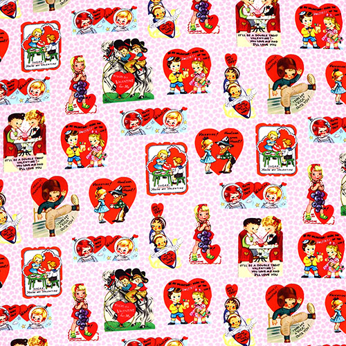 Notas De Amor Vintage San Valentn Tela de Michael Miller